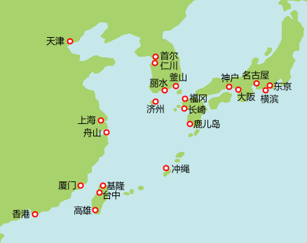 青岛等中国母港邮轮码头直接搭乘豪华邮轮前往济州,釜山,福冈,长崎   